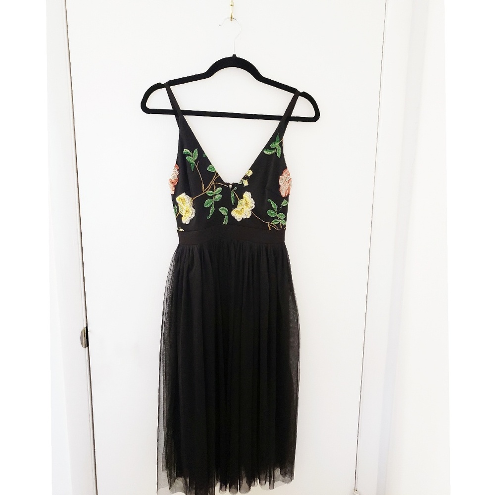 Black tulle Midi dress